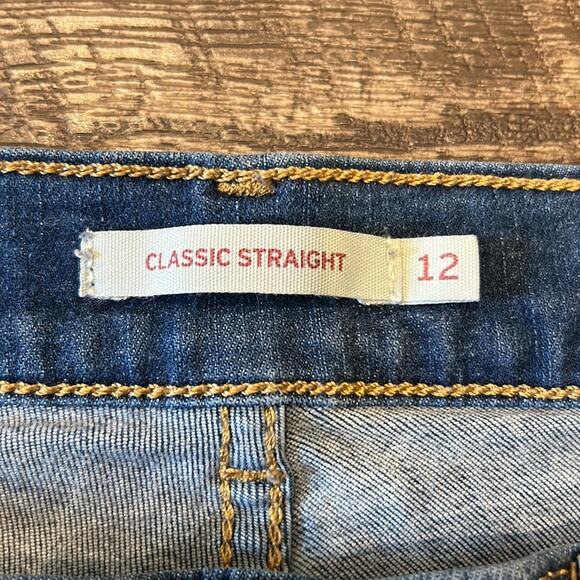 Levi's Women's Classic Straight Fit Jeans Dark Wash Size 12 - Picture 7 of 8